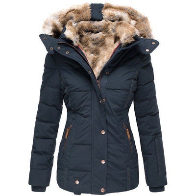 Katia™ – Manteau D'Hiver Doublé de Fourrure